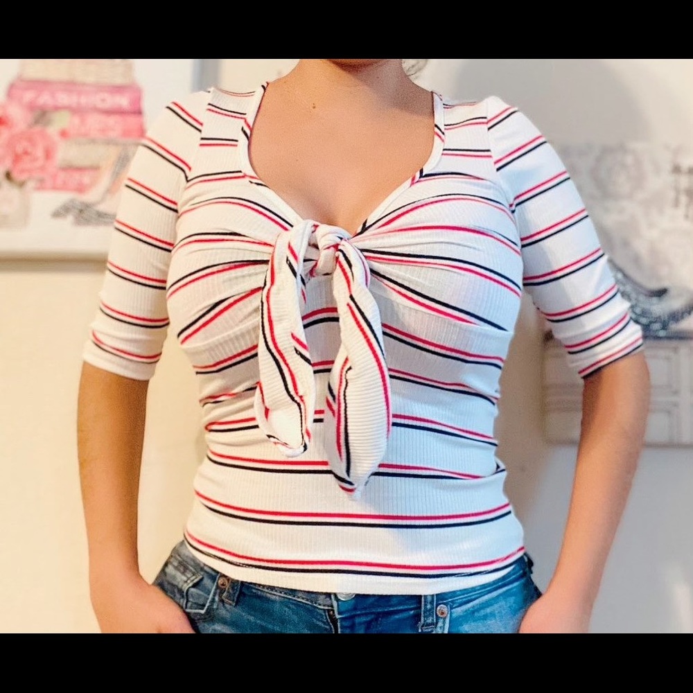 Ivory Stripes Top